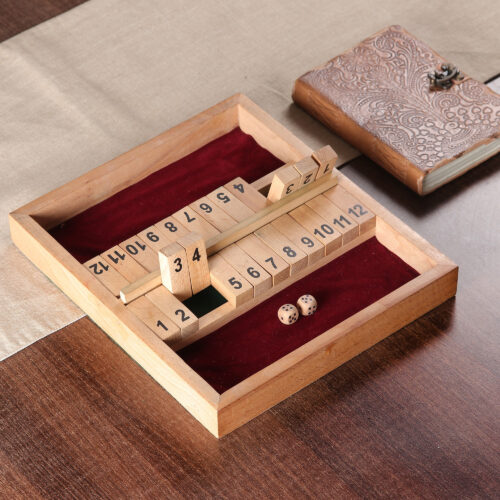 Beech Wood Shut the Box Game Set Handcrafted in India, 'Shut the Box'