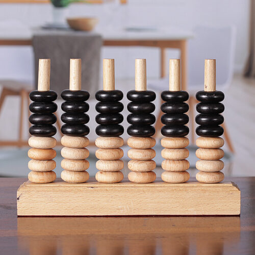 Hand-Carved Minimalist Steam Beech Wood Stacking Game, 'Vertical Victory'