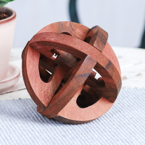 Hand Crafted Raintree Wood Puzzle Game from Thailand, 'Global Mystery'