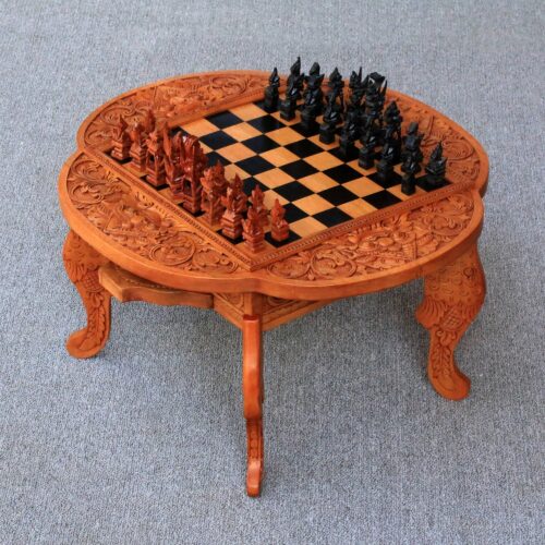 Handcarved Wood Chess Set, 'Paradise'