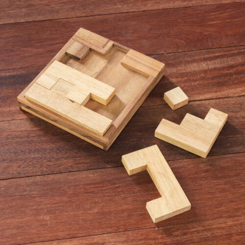 Handmade Raintree Wood Puzzle from Thailand, 'Find a Way'