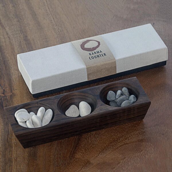 Handmade Sono Wood Karma Counter from Indonesia, 'My Day in Dark Brown'
