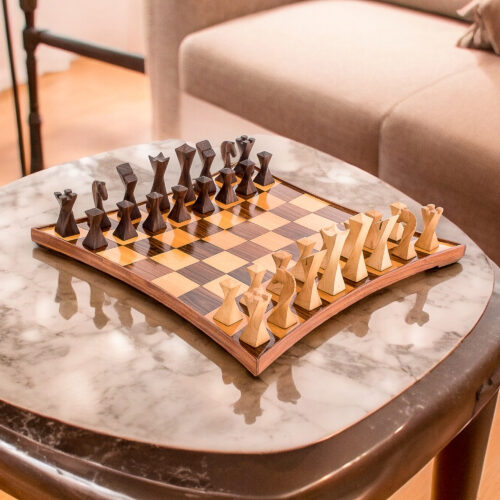Modern Wood Chess Set, 'Elegant Diversion'