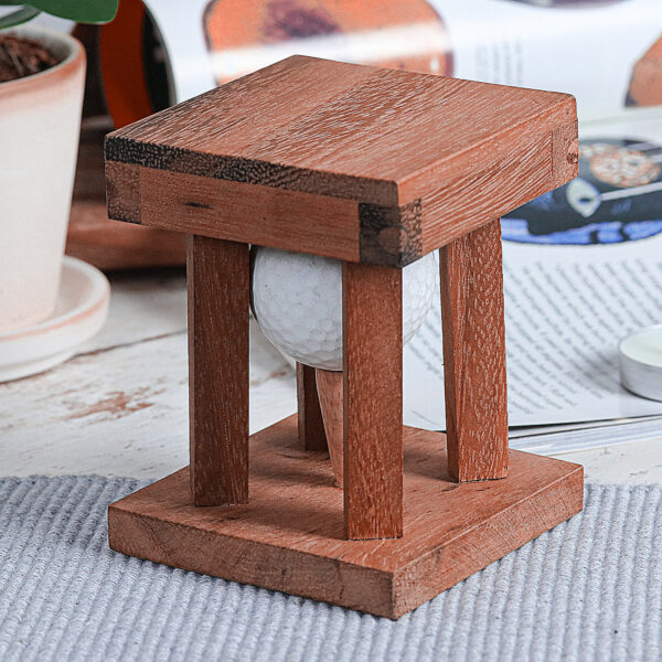 Raintree Wood and Golf Ball Puzzle, 'Golfing Off the Green' Raintree Wood and Golf Ball Puzzle, 'Golfing Off the Green'