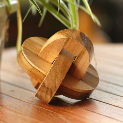 Small Wooden Pub Game Puzzle from Javanese Artisan, 'Chain Hook'