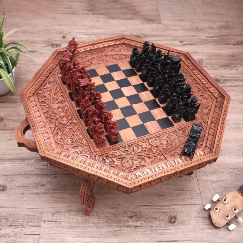 Wood chess set, 'The General'