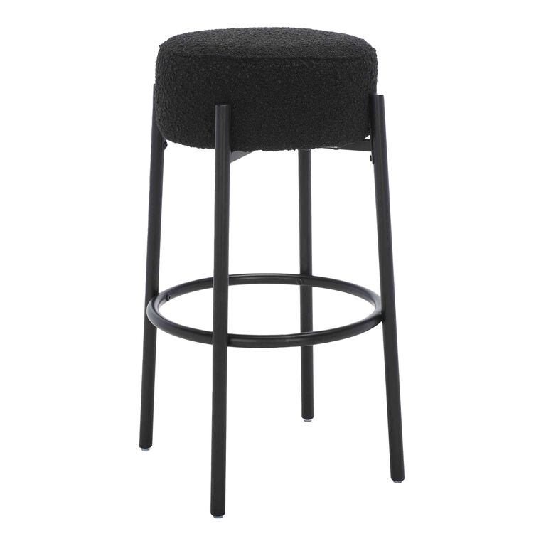 Barlow Metal and Boucle Backless Upholstered Barstool