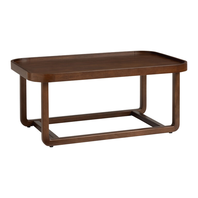 Brinley Deep Walnut Curved Tray Top Coffee Table