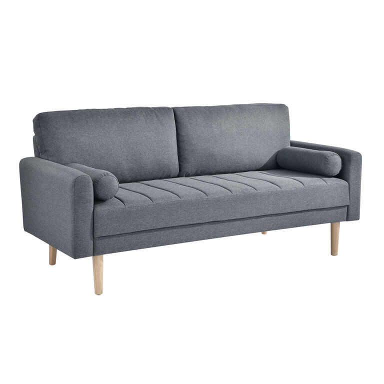 Espinoza Gray Channel Tufted Sofa