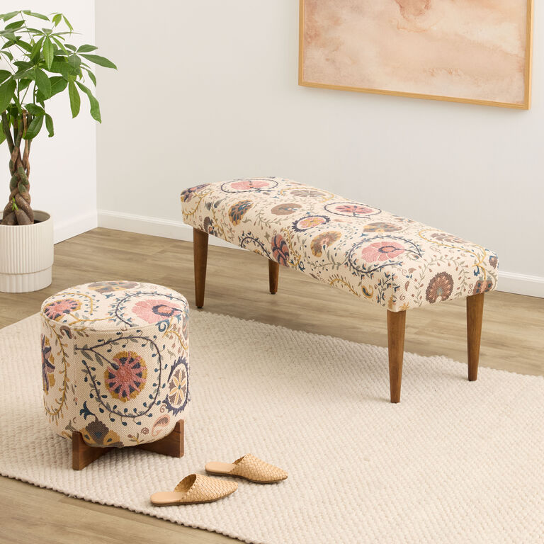 Jaipur Suzani Embroidered Cotton Rug Seating Collection