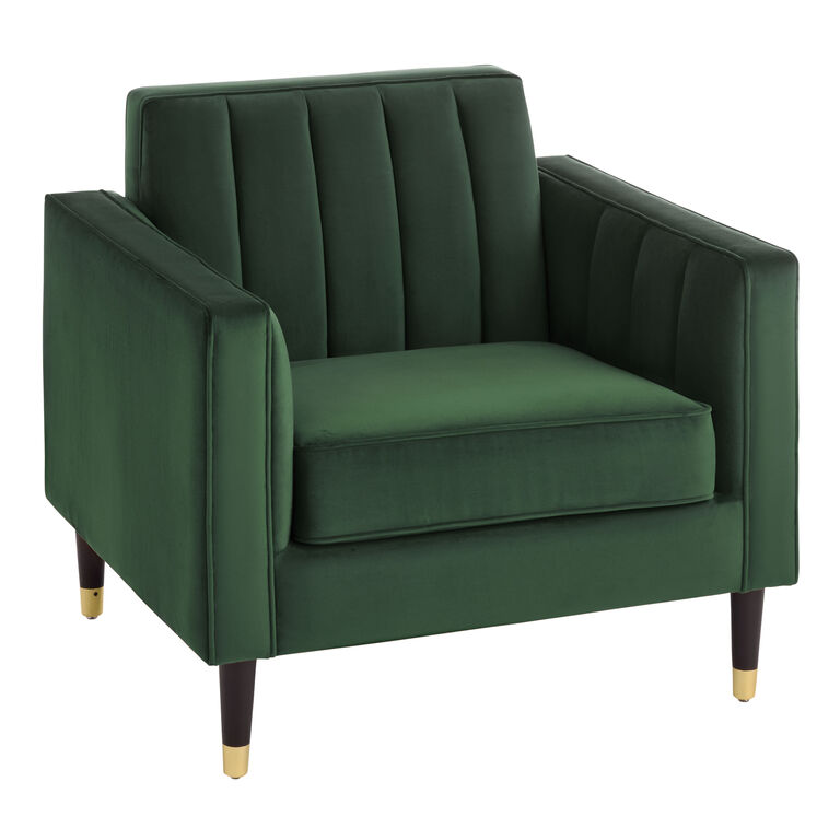 Leanna Channel Tufted Velvet Club Chair