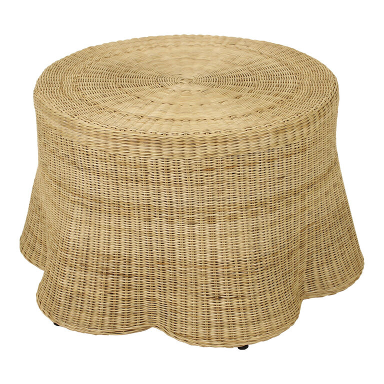 Manado Natural Rattan Scalloped Base Coffee Table