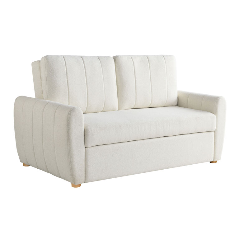 Nolan Boucle Channel Tufted Convertible Sleeper Loveseat