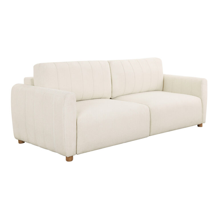 Nolan Boucle Channel Tufted Split Back Convertible Sleeper Sofa