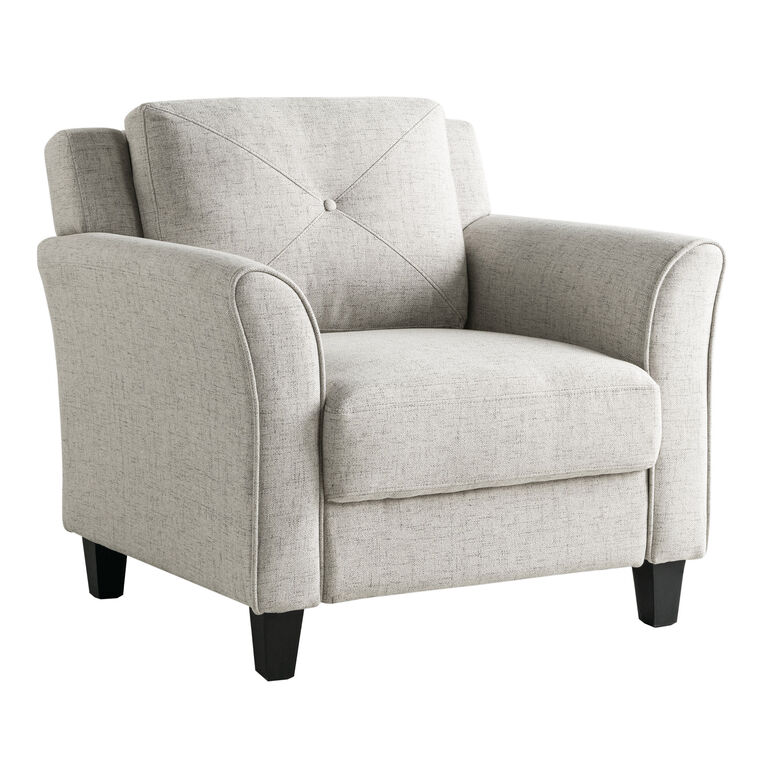 Renne Microfiber Tufted Roll Arm Upholstered Chair
