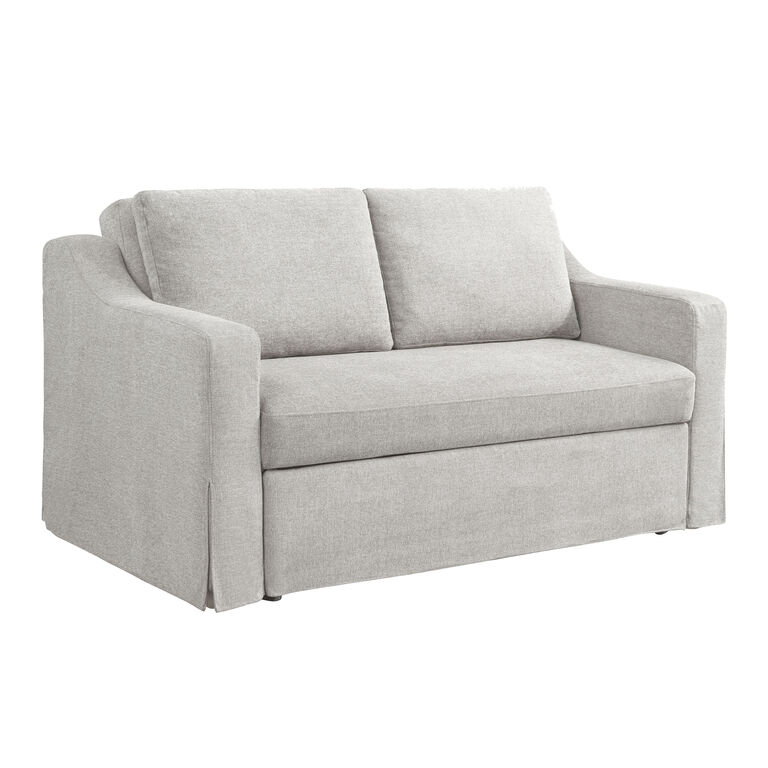 Rexburg Gray Linen Convertible Sleeper Loveseat